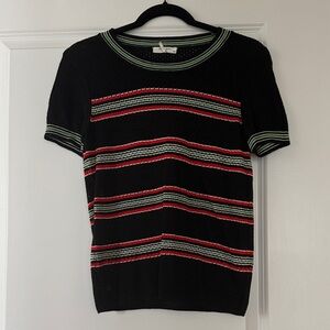 Rag and bone striped knit merino wool blend tee top sweater